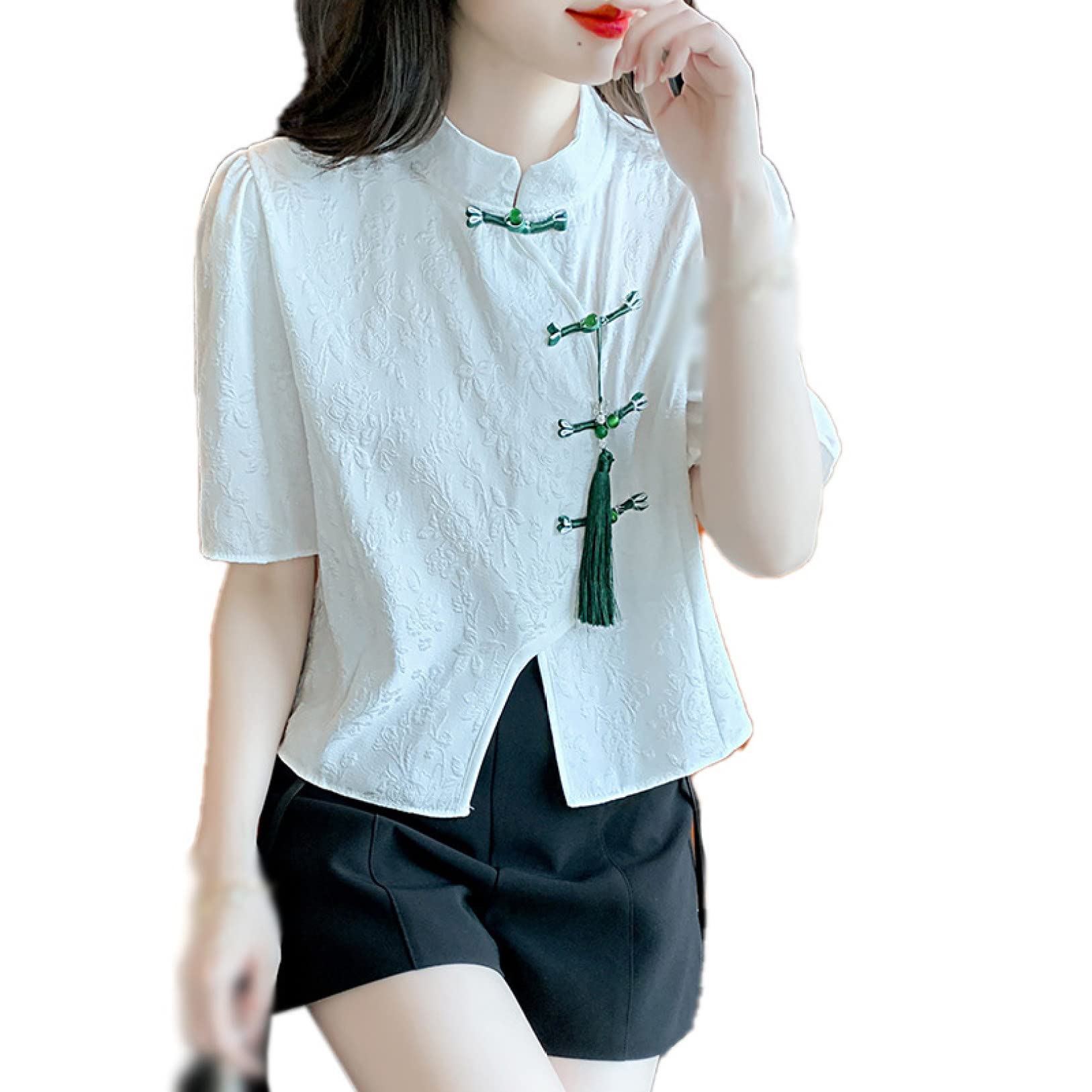 花柄 ノースリーブ チャイナ風トップス　ブラウス 花柄 ノースリーブ チャイナ風トップス ブラウス 楽天市場